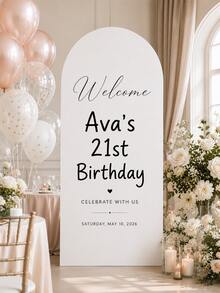 Customized Wedding Arch Fabric Decor Cover | Personalized Photo/Name/Date/Text, Polyester Double-Sided Elastic Backdrop, Party Decoration, Wedding Welcome Sign, Bridal Shower Gift, No Power Needed, Suitable For Wedding, Birthday, Party - Multicolor - View 5