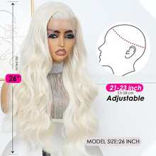 Blonde Lace Front Wig, Synthetic 13x4 Lace Front Wig Body Wave, Blonde Lace Frontal Wig For Women Glueless Daily Use 26 Inch - Multicolor - View 5