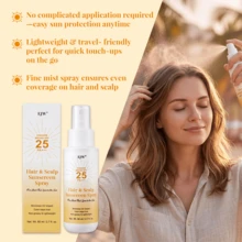 Hair & Scalp Sunscreen Spray SPF 25 | Dyed/Highlighted Hair Color UV Blocker | Lightweight Non-Greasy Protection | Coconut Nourishing Scalp Protective Shield - White - View 2