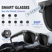 Kacamata Pintar SENBONO, Dilengkapi Kamera Definisi Tinggi 8MP, Kacamata Audio Bluetooth, Speaker dan Mikrofon Terintegrasi, Mendukung Perekaman Video dan Pengambilan Foto Bebas Genggam, Kompatibel dengan iOS/Android, Cocok untuk Pria dan Wanita - View 6