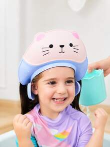 Touca de Banho Infantil com Gato, Touca de Banho para Bebê, Touca de Chuveiro, Touca para Lavar Cabelo de Crianças, Touca de Banho com Proteção de Orelha Ajustável - Multicolorido - Visão 6