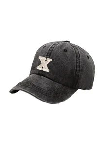 1pc Fashion Black 26 Letter Patch Minimalist Duck Bill Cap, Curved Brim Dad Hat, Outdoor Adjustable All-Season Face-Slimming Versatile Baseball Cap - Black - View 11