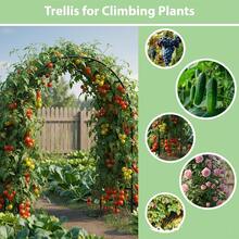 1 Black Metal Garden Arch, Rose Vine Frame+Outdoor Pavilion+Wedding Background Frame In One, Bold Structure, Strong Load-Bearing Capacity, Suitable For Balcony, Lawn, Garden Parties - Arch Support - View 10