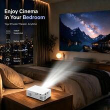Proyector portátil, compatible con 1080P, conexión USB, control remoto - Compatible con smartphones, tablets, laptops, sticks de TV y unidades USB, instalación de escritorio, control por botones, entrada HDTV, resolución nativa 720P (Sin Bluetooth, Sin WiFi) - Blanco - Ver 6