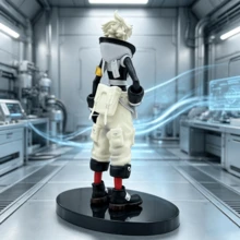 Wuthering Waves Rudo Figure, White-Haired Workwear Boy Game Character Desktop Collectible Display, Black And White Techwear Style Male PVC Static Model, Standing Pose Figure With Tech Backpack, Anime PC Case Decor Doll, Rudo, Gachiakuta, White-Haired Techwear Boy, Black And White Colorblock High-Neck Vest, Beige Multi-Pocket Workwear 3/4 Pants, Yellow Armband With Waist Hose Equipment, Black Oval Reflective Base, Cyber Wasteland Manga Merchandise - Multicolor - View 7