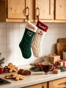 Personalized 2026 Christmas Stocking, Family Knitted Christmas Eve Stockings, Personalized Xmas Stocking With Name, Pet Dog Stocking, Holiday Stockings, Christmas Family Gifts, Christmas Decrations, Christmas Decorations - Multicolor - View 8