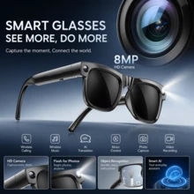Kacamata Pintar SENBONO, Dilengkapi Kamera Definisi Tinggi 8MP, Kacamata Audio Bluetooth, Speaker dan Mikrofon Terintegrasi, Mendukung Perekaman Video dan Pengambilan Foto Bebas Genggam, Kompatibel dengan iOS/Android, Cocok untuk Pria dan Wanita - View 5