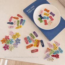 40pcs Heart & Star Shaped BB Hair Clips, Suitable For Women, Perfect For Daily Wear (8pcs/Style, Random Color, Mixed), Hair Accessories - Multicolor - View 15