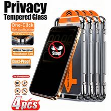 CASECOPS 4Pcs Anti-Spying Privacy Tempered Glass Screen Protector, With Automatic Mounting Tools And Automatic Alignment Tools, Compatible With IPhone 17 Pro Max/17 Air/17/16 Pro Max/16/16e/15 Pro Max/15 Pro/15/14/13/13 Pro/12/11/Xr/X, 9H+ Hardness, Full Coverage, Anti-Scratch, Anti-Fingerprint, No Bubbles, Easy To Install, Suitable For Phone Cases And Accessories - 4Pcs - View 27