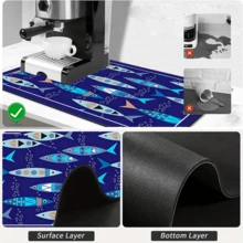 1pc Dish Drying Mat, Coffee Machine Mat, Cartoon Geometric Fish Pattern Dish Drying Mat, Nordic Style Creative Bowl & Plate Drainage Mat, Kitchen Countertop Heat-Resistant Absorbent Non-Slip Protective Mat, Restaurant Bar Cup Mat Table Mat, Daily Kitchen Storage Drainage Scratch-Resistant Mat, Multi-Purpose Desktop Absorbent Drying Mat, Room Desktop Protective Mat, Holiday Gift, Kitchen Decor - XYLSD-767 - View 9