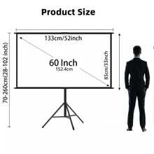 Tripod Projector Screen With Stand, 60 Inch, 72 Inch 4:3, 16:9 4K HD Projector Screen Stand, Wrinkle-Free Height Adjustable Portable Screen, Suitable For Projector, Indoor/Outdoor, Movie, Home Theater, Gaming - View 8