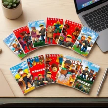 Roblox 10件組 10款像素遊戲便條筆記本套裝，學校辦公禮盒、派對小禮、生日禮物、禮品袋填充物、房間裝飾 - Roblo 男孩 筆記本 - 查看 5