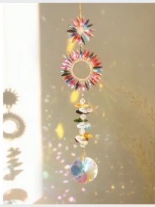 Colorful Diamond Crystal Light-Catching Hanging Decor, Suitable For Home Decor/Garden Decor/Christmas Decor/Halloween Decor/Mother's Day Gift - Multicolor - View 3