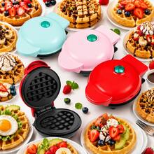 Waflera Eléctrica Compacta con Forma de Corazón y Recubrimiento Antiadherente, Fácil de Almacenar, Varios Colores, Ideal para Preparaciones DIY, Amantes de la Repostería y Regalo para Regreso a Clases - Multicolor - Ver 11
