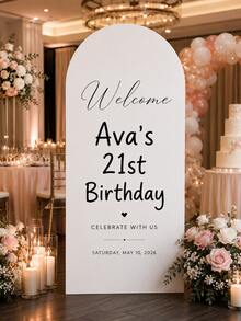 Customized Wedding Arch Fabric Decor Cover | Personalized Photo/Name/Date/Text, Polyester Double-Sided Elastic Backdrop, Party Decoration, Wedding Welcome Sign, Bridal Shower Gift, No Power Needed, Suitable For Wedding, Birthday, Party - Multicolor - View 7