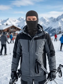 1/2 buah Balaclava Musim Dingin Berlapisan Bulu Domba, Masker Wajah Penuh Hangat Tahan Angin, Penutup Pelindung Kepala & Leher Elastis Bernapas untuk Ski Snowboard Cuaca Dingin, Syal Dalam Helm untuk Berkendara Motor dan Lari - MultiWarna - View 5