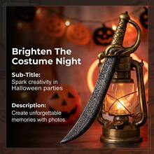 1pc Plastic Pirate Sword, Halloween Prop, Party Costume Accessory, Stage Performance Plastic Prop Sword. Christmas, Halloween Birthday Gift. This Prop Is Hand-Painted And Polished, So Each One May Look Slightly Different. Please Understand. - Multicolor - View 3