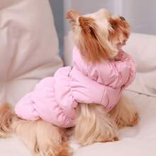 1pc Pet Warm Thickened Winter Clothes, 3-Layer Fabric, Easy-To-Clean Fabric, Hand Washable And Machine Washable, With A Leash Ring For Safer And More Convenient Outings, Multiple Sizes And Coluors Available. - Pink - View 12