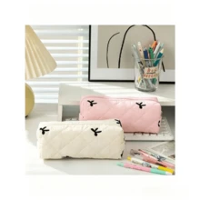1pc Large Capacity Floral Pattern Pencil Case, Portable Desktop Stationery Storage Bag - Multicolor - View 22