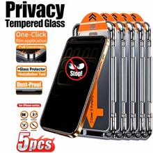 CASECOPS 5Pcs Privacy Tempered Glass Screen Protector Film, With One-Click Installation Tool, Auto Dust Removal, High Definition Transparent 9H Hardness Tempered Glass, Full Coverage, Anti-Scratch, Anti-Fingerprint, Bubble-Free, Easy Installation, Compatible With IPhone 17/16/15/14/13/12/11 All Series, Suitable For Daily, Office And Home Use, High-Quality Cell Phone Accessories - 5Pcs - View 10