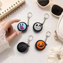 Portachiavi a pressione a tema Ognissanti con cartoni animati, ciondolo rotondo per zaino a forma di zucca, fantasma e scheletro, divertente decorazione antistress per borsa, adatto per feste di Ognissanti, regalo per le vacanze e ornamento portatile da appendere - Multicolore - Visualizzare 8