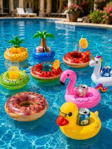 Inflatable Beverage Cup Holder, Floating Cup Holder For Pool, Beach And Summer Party - 12pcs-2 - View 2