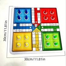 LUDO Classic Dice Game, Suitable For 2-4 People Travel, Game Board Can Be Used As Mouse Pad, Educational Tabletop Game, Parent-Child Interaction Classic Flying Chess, Interactive Board Game, Suitable For Family Christmas, Halloween Game Night, Home And Outdoor Picnic Essential - Multicolor - View 4