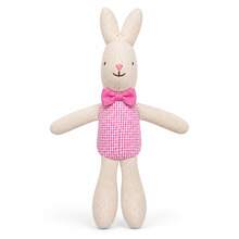 13cm Cute Linen Rabbit Plush Doll 1pc, Plaid Bowtie Rabbit Stuffed Doll, Children's Day Birthday Gift, Perfect Dollhouse Decoration And Accessory - Multicolor - View 15