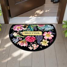 1pc Vibrant Bohemian Mandala Entry Mat - Washable, Lightweight Durable Polyester Doormat, Colorful Floral And Bee Semi-Circle Design, Perfect For Indoor/Outdoor Use, Entry Mat | Bohemian Style Mat | Machine Washable Mat, Washable Area Rug, Home Decor Carpet - Multicolor - View 17