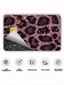 1pc Purple Leopard Print Credit Card Sticker Privacy Protection Card Skin, Realistic Leopard Pattern Birthday Gift PVC Material Anti-Fingerprint Anti-Scratch Wear-Resistant Card Sleeve, Suitable For Men, Women, Couples, Small Chip Card, Bank Card, Credit Card, Transportation Card, Student Campus Card Personalized DIY, Beauty Influencer Style Social Leopard Print Enthusiast Must-Have - Type a - View 6