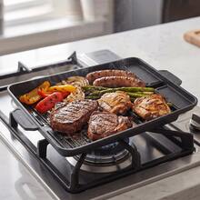 1/2 Pack Non-Stick Grill Pan Rectangular Hot Plate Barbecue Pot Portable Oil Spill Baking Tray, Korean-Style Non-Stick Grill Pan Rectangular Hot Plate Barbecue Pot Portable Oil Spill Baking Tray For Indoor Outdoor BBQ - View 12