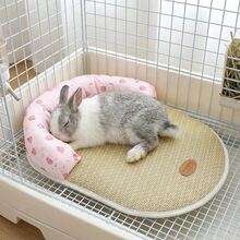 Small Pet Cooling Mat, Breathable Bamboo Fiber Mat, Neck Hollow Sleep Pad, Hamster Sleeping Bed Nest Mat, Pet Bed Mat - Multicolor - View 1