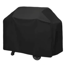 1 Stück schwarze Oxford-Stoff BBQ-Grillabdeckung, UV-beständige Outdoor-Grillabdeckung mit verstellbarem Kordelzug, passend für die meisten Terrassen- und Gartengrills - Schwarz - Übersicht 15