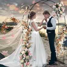 1 Black Metal Garden Arch, Rose Vine Frame+Outdoor Pavilion+Wedding Background Frame In One, Bold Structure, Strong Load-Bearing Capacity, Suitable For Balcony, Lawn, Garden Parties - Arch Support - View 8