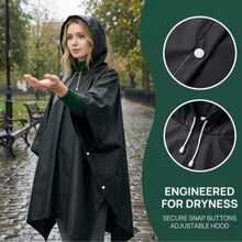 Unisex Long Waterproof Raincoat, Wrap-Around Design, Suitable For Hiking, Fishing And Camping Outdoor Activities - Multicolor - View 4