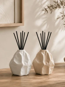 1pc Modern Art Diffuser Bottle, Dual Use Reed Diffuser & Aroma Stone Container, Multi Color Available, Creative Home Fragrance Decor Gift(PVC Material) - C - View 8