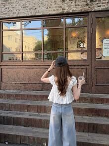 Women's Casual Versatile Daily Wear Denim Jeans With Pockets Fall - Dusty Blue - View 7