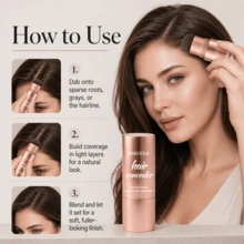 Black Brown Hairline Powder With Sponge Brush Head, Slouchy Person's Hair Fill-In Tool, Conceals High Hairline And Sparse Hair Roots, Washable, Non-Smudging Shadow Powder - Black-brown - View 8