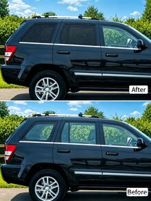 1 Roll 19.69" X 59.06" Black Perforated Vinyl Privacy Film, Full View Privacy Film, Self-Adhesive Car Window Film, Suitable For Cars, RVs, Offices And Homes, Provides UV Protection, Heat Insulation And Anti-Glare - A - View 4