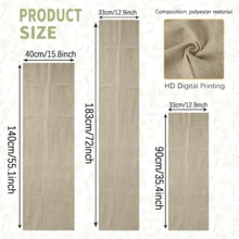 1pc Apricot Textured Printed Table Runner, Minimalist Style Polyester Fiber Long Strip, Waterproof Oil-Resistant Easy To Clean, Dining Table Cloth, Home Dining Table Holiday Party Decoration, All Season Use, Due To Lighting And Display Reasons, There May Be Slight Color Difference In The Actual Product - Apricot - View 3