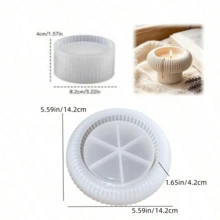 SILIKE LUFEI 2pcs Round Striped Storage Bowl & Striped Storage Box Bottom Decor Silicone Mold For Clay, Resin, Plaster, Candle, Aromatherapy Products, Home Decor, Wedding Table Display - Silicone Mold - View 2