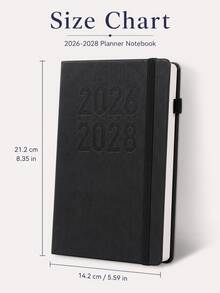 2026–2028 3年計畫本(4色可選)– 軟封面附彈性筆環,12個月視圖,英文版;適合注重組織的成年人;極簡設計 – 返校季的完美選擇 - 多色 - 查看 16