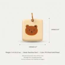 1pc New Anthropomorphic Animal Pendant, Exquisite Cute Style, 18k Gold PVD Plated 316 Stainless Steel Material, Waterproof And Fade-Resistant, Suitable For DIY Creative Necklace, Bracelet, Earring, Bag Chain, Keychain, Waterproof And Sweat-Resistant, Suitable For Daily Casual Wear - Multicolor - View 16
