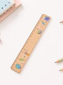 1 buah penggaris kayu dengan cetakan matematika kreatif, alat ukur 18cm untuk perlengkapan sekolah dan kantor, alat bantu yang bagus untuk siswa mengukur, hari pertama sekolah. - MultiWarna - View 12
