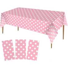 4pcs Polka Dot Plastic Tablecloths, 137 * 274cm Disposable Picnic Tablecloths, Suitable For Graduation Party, Gender Reveal, Picnic Party, Rectangular Table, Birthday Party Supplies - View 2