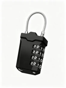 4-Digit TSA Cable Combination Padlock, Luggage Wire Lock With Opening Indicator, Suitable For Suitcases, Backpacks, Storage Bags And Lockers | 2 Pack, Black - 2Pcs - View 4