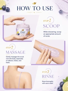 Dove Moisturizing Body Scrub, 280g Full Size, Lime Berry Scent, Long-Lasting Fragrance, Gentle Exfoliating Body Scrub, Moisturizes Dry And Rough Skin, Daily Skincare - Lime Berry Body Scrub - View 10