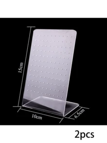 72/120 Holes Acrylic Earring Storage Display Rack, Transparent Earring Jewelry Organizer, Retail Marketing Home Storage, Back To School Essential - Multicolor - View 13