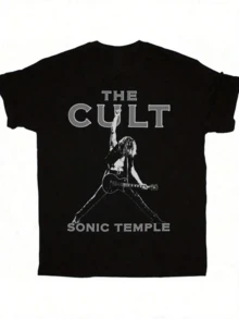 The Cult Band Bohemian T-Shirt, Rock Band T-Shirt, Music Fan Clothing, Tops, Autumn, Unisex - Black - View 1