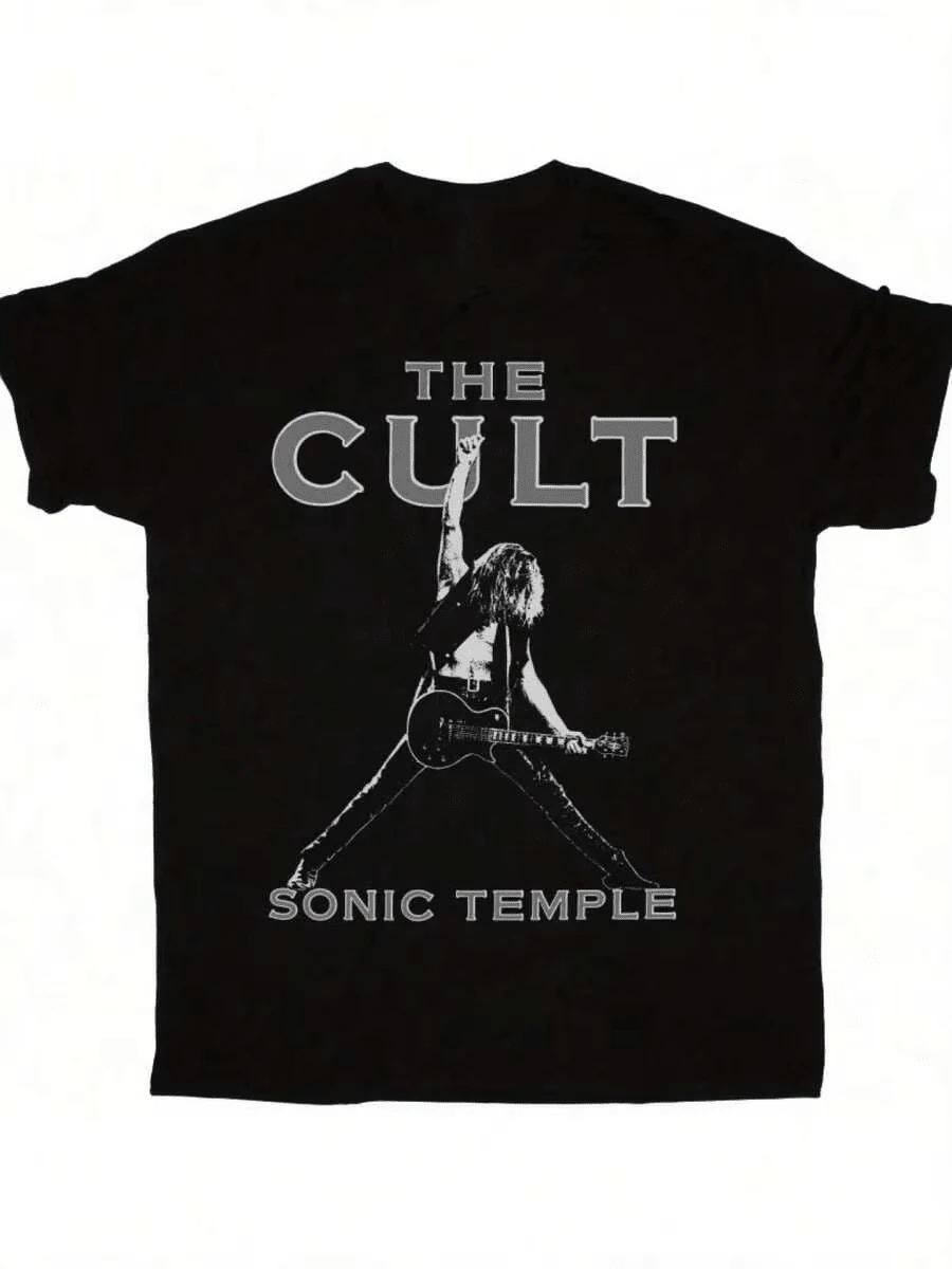 The Cult Band Bohemian T-Shirt, Rock Band T-Shirt, Music Fan Clothing, Tops, Autumn, Unisex - Black - View 1
